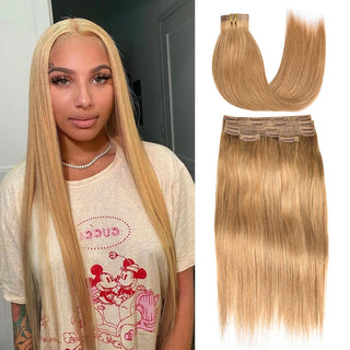 #12 Straight Flash Sale Free Shipping PU Seamless Clip ins Hair Extensions Real Human Hair 6Pcs 110G CVOHAIR