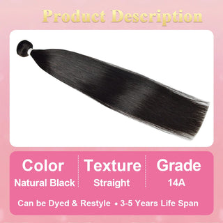 14A Straight 100% Brazilian Virgin Human Hair Weave Bundles CVOHAIR