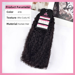 #1B 10A Afro Curly 4C Human Hair Bundles CVOHAIR