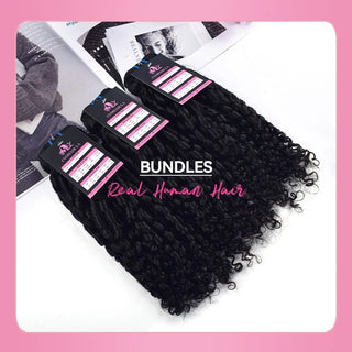 #1B 10A Pissy Curly Human Hair Bundles CVOHAIR