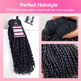 #1B 10A Pissy Curly Human Hair Bundles CVOHAIR