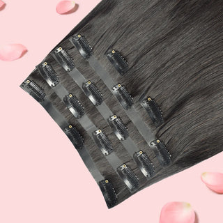 #1B 6Pcs Straight PU Seamless Clip ins Flash Sale Free Shipping Hair Extensions Real Human Hair 110G CVOHAIR