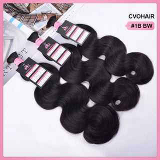 #1B Double Drawn 18inch Body Wave Boho Braids Human Hair CVOHAIR