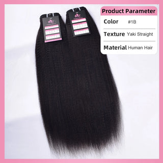 #1B Yaki Straight 10A 100%  Human Hair Bundles Extensions CVOHAIR