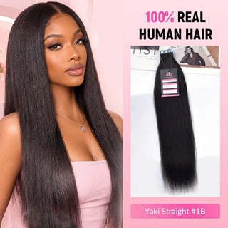 #1B Yaki Straight Tape in Human Hair Extensions CVOHAIR