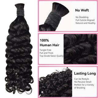 #1 Jet Black 100% Human Hair Braid Styles CVOHAIR
