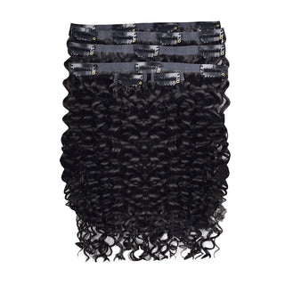 #1B 6Pcs Deep Curly Flash Sale Free Shipping PU Seamless Clip ins Hair Extensions Real Human Hair 120G CVOHAIR