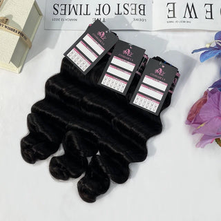 #1B Loose Deep Wave 10A Bundles Human Hair Bundles Brazilian Virgin Human Hair Weave Bundles Natural Black Color CVOHAIR
