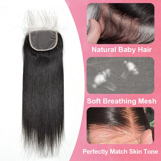 #1B Straight HD Lace Closure Natural Looking Cvohair