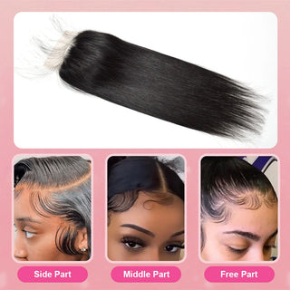 #1B Straight HD Lace Closure Natural Looking Cvohair