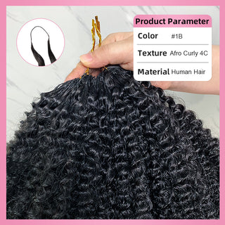 Crochet Human Hair Afro Curly 4C Hair Extensions CVOHAIR