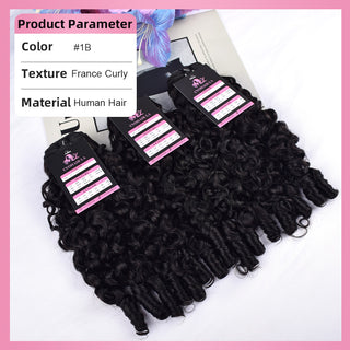 #1B 10A France Curly Human Hair Bundles CVOHAIR