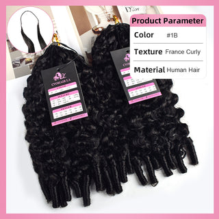 France Curly 100% Human Hair Hair Extensions CVOHAIR