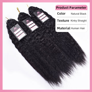 Kinky Straight Crochet 100% Human Hair Hair Extensions CVOHAIR