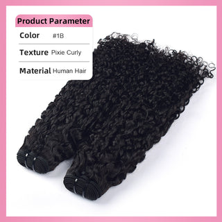 #1B 10A Pixie Curly Human Hair Bundles CVOHAIR