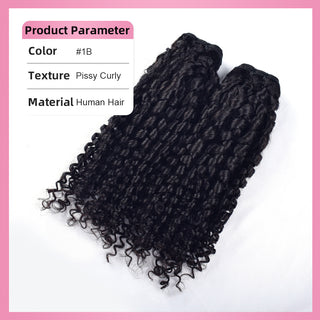 #1B 10A Pissy Curly Human Hair Bundles CVOHAIR