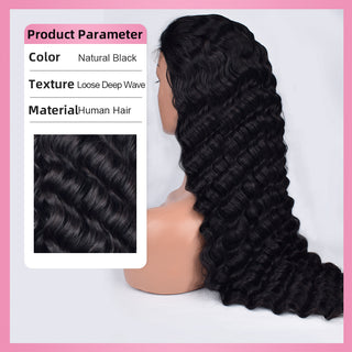 Loose Deep Wave HD Lace Frontal Wigs Human Hair 200% Density Pre Plucked With Baby Hair CVOHAIR