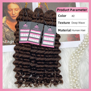 #2 Deep Wave Crochet Human Hair Extensions CVOHAIR