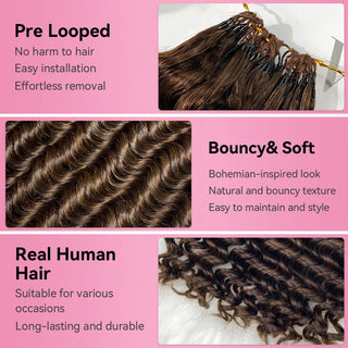 #2 Deep Wave Crochet Human Hair Extensions CVOHAIR