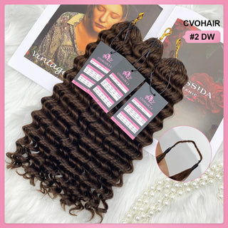 #2 Deep Wave Crochet Human Hair Extensions CVOHAIR