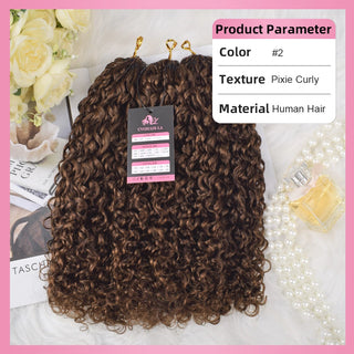 #2 Pixie Curly Miracle Knots Crochet Human Hair Extensions CVOHAIR