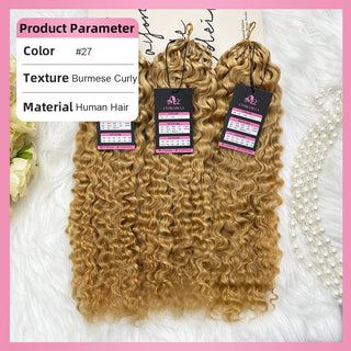 #27 Burmese Curly Crochet Human Hair Extensions CVOHAIR