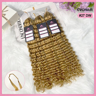 #27 Deep Wave Crochet Human Hair Extensions CVOHAIR