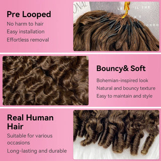 #2 France Curly Miracle Knots Crochet Human Hair Extensions CVOHAIR