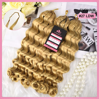 #27 loose Deep Wave Miracle Knots Crochet Human Hair Extensions CVOHAIR