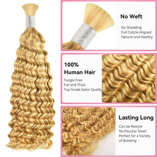 #27/613 Deep Wave Bohemian Human Hair For Braiding CVOHAIR
