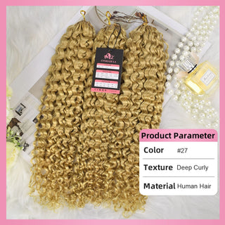 #27 Deep Curly Miracle Knots Crochet Human Hair Extensions CVOHAIR