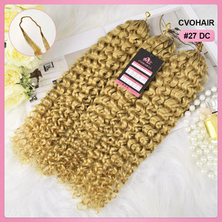#27 Deep Curly Miracle Knots Crochet Human Hair Extensions CVOHAIR