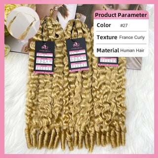 #27 France Curly 100% Human Hair Hair Extensions CVOHAIR