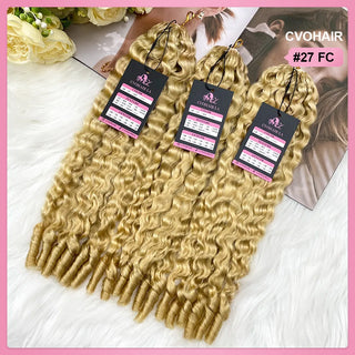 #27 France Curly 100% Human Hair Hair Extensions CVOHAIR