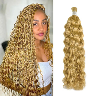 #27 Honey Blonde Water Wave Best Human Hair For Braiding CVOHAIR
