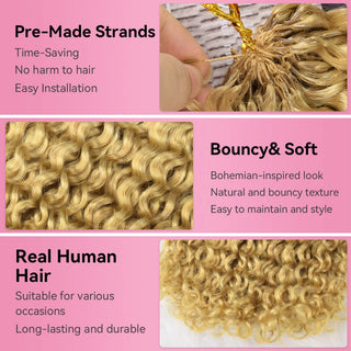 #27 Italian Curly Miracle Knots Crochet Human Hair Extensions CVOHAIR