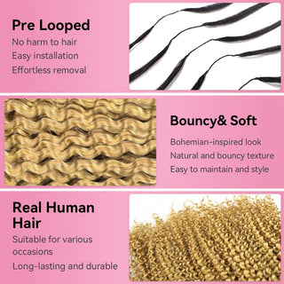 #27 Kinky Curly Crochet Human Hair Extensions CVOHAIR