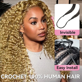 #27 Kinky Curly Crochet Human Hair Extensions CVOHAIR
