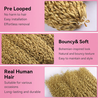 #27 Pixie Curly 100% Human Hair Miracle Knots Crochet Hair Extensions CVOHAIR