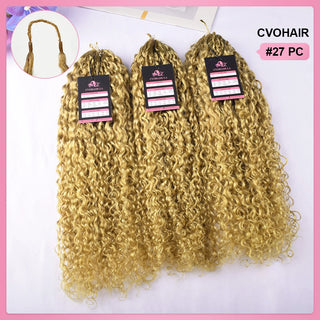 #27 Pixie Curly 100% Human Hair Miracle Knots Crochet Hair Extensions CVOHAIR
