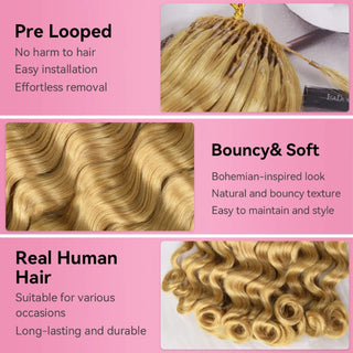 #27 loose Deep Wave Miracle Knots Crochet Human Hair Extensions CVOHAIR