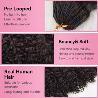 #2A Burmese Curly Miracle Knots Crochet Human Hair Extensions CVOHAIR