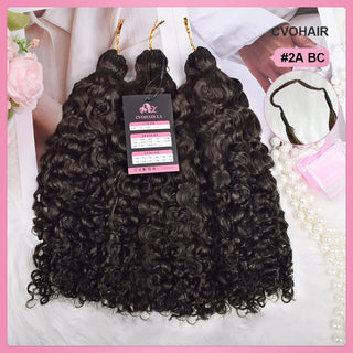#2A Burmese Curly Miracle Knots Crochet Human Hair Extensions CVOHAIR