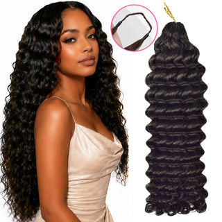 #2A Deep Wave Miracle Knots Crochet Human Hair Extensions CVOHAIR