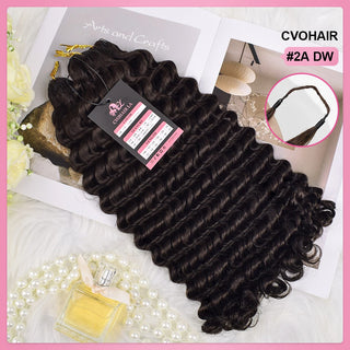 #2A Deep Wave Miracle Knots Crochet Human Hair Extensions CVOHAIR