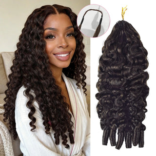 #2A France Curly Miracle Knots Crochet Human Hair Extensions CVOHAIR