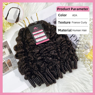 #2A France Curly Miracle Knots Crochet Human Hair Extensions CVOHAIR