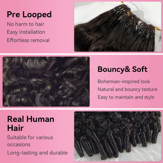 #2A France Curly Miracle Knots Crochet Human Hair Extensions CVOHAIR