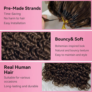 #2 Italian Curly Miracle Knots Crochet Human Hair Extensions CVOHAIR