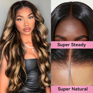 T1BP4/27 Super Double Drawn Loose Wave Luxury Wig With Baby Hair CVOHAIR